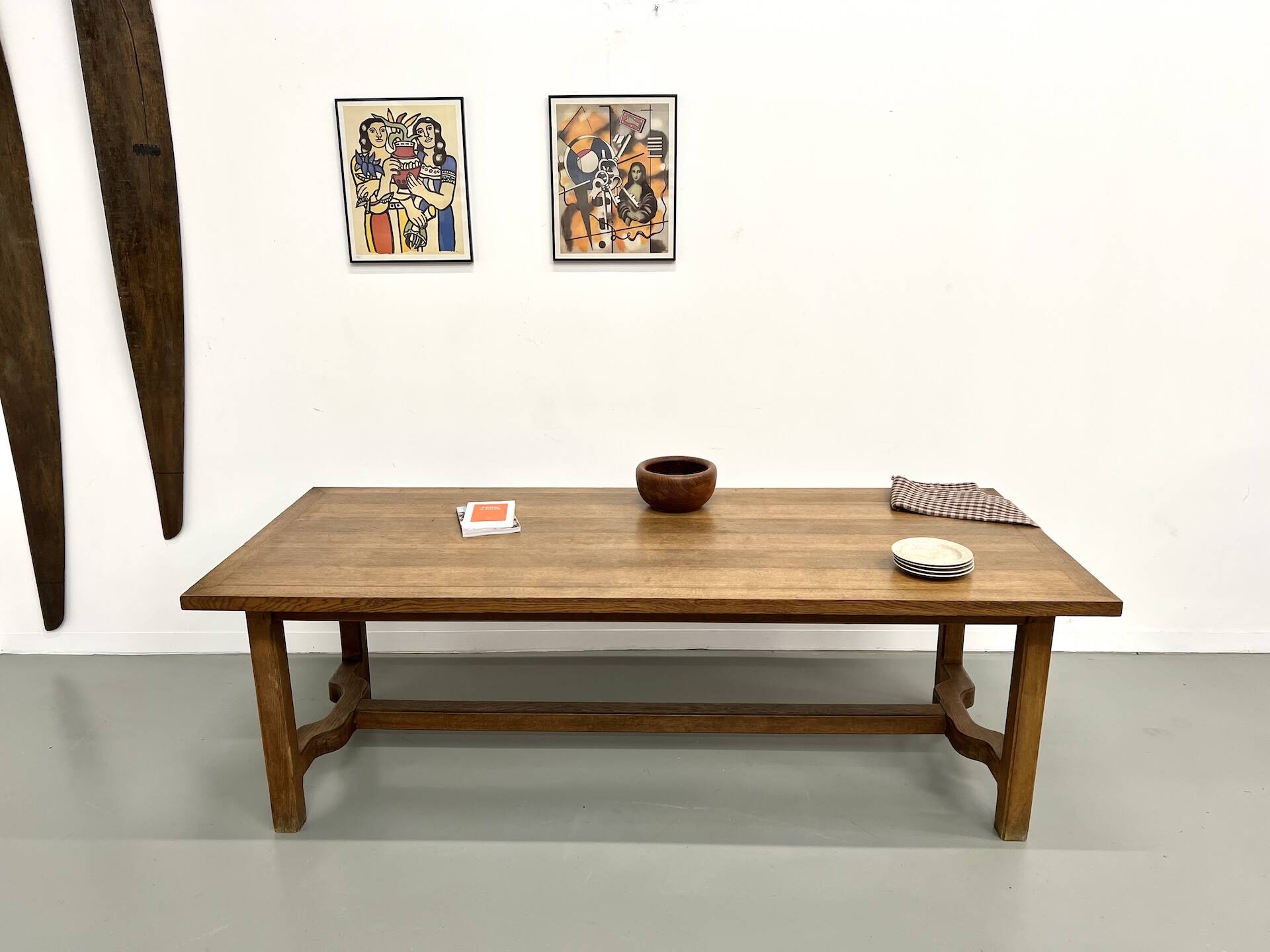 Oak farmhouse table, 1950s