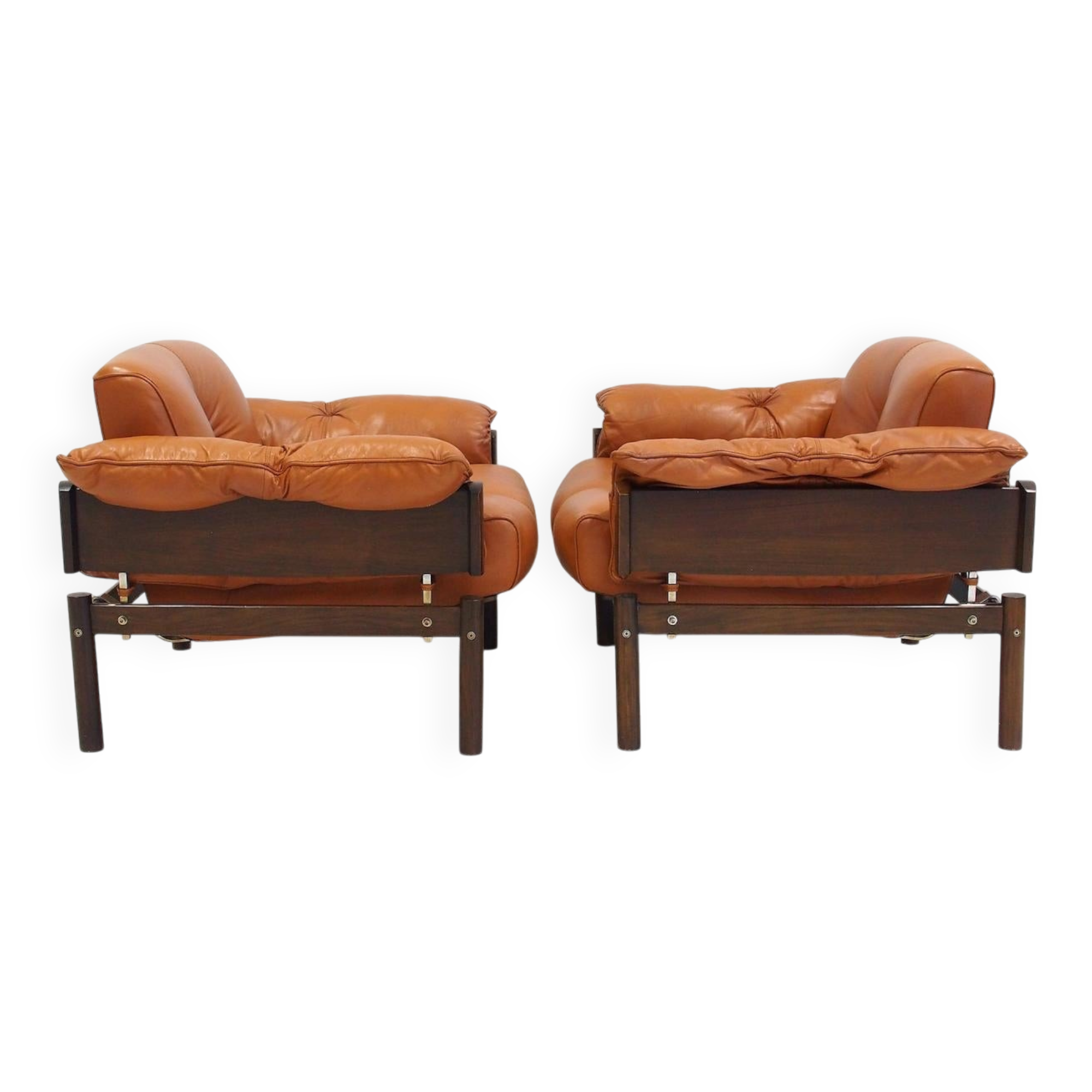 Ensemble de fauteuils MP-13 de Percival Lafer en cuir cognac