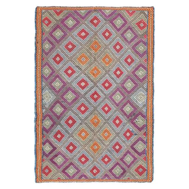 Vintage Turkish Oushak Handmade Wool Cotton Purple Area Rug 165x244
