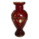 Cameo vase and red cabochons in burgundy glass