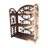 Vintage peacock rattan shelf