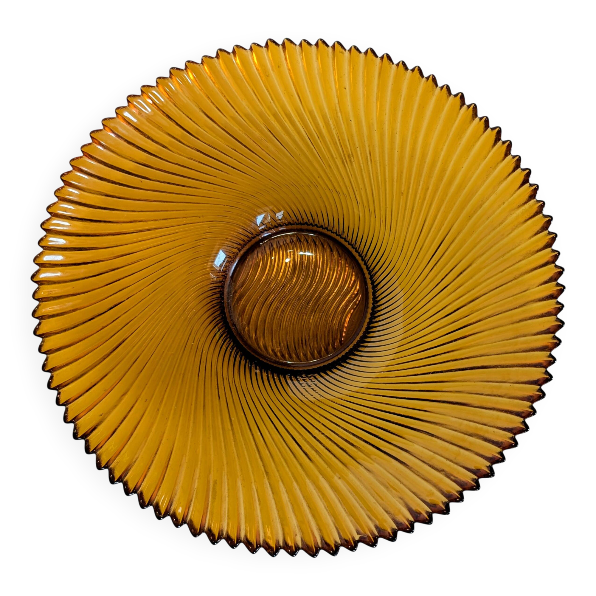 Amber striped fruit bowl