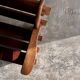 Dark brown solid wood Brutalist 3-seater bench — sculptural mid-century seating (1960s/70s)