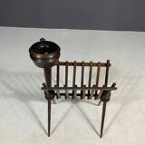 French vintage beech magazine rack, 1960s