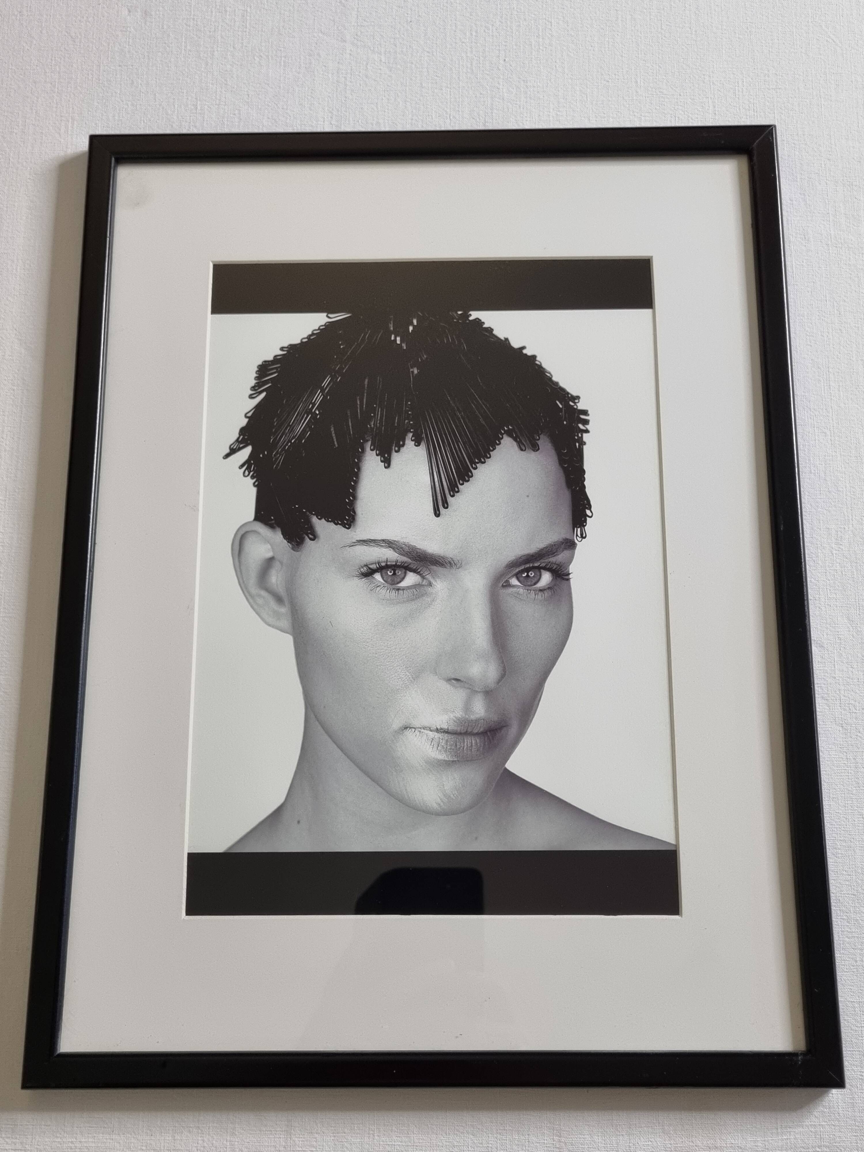 Fashion photography, portrait, Petra Bernardi, framed under glass, 32 x 41 cm