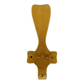 Curved wooden coat hook, 1960s vintage
