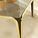 Vintage coffee table in brass and smoked glass