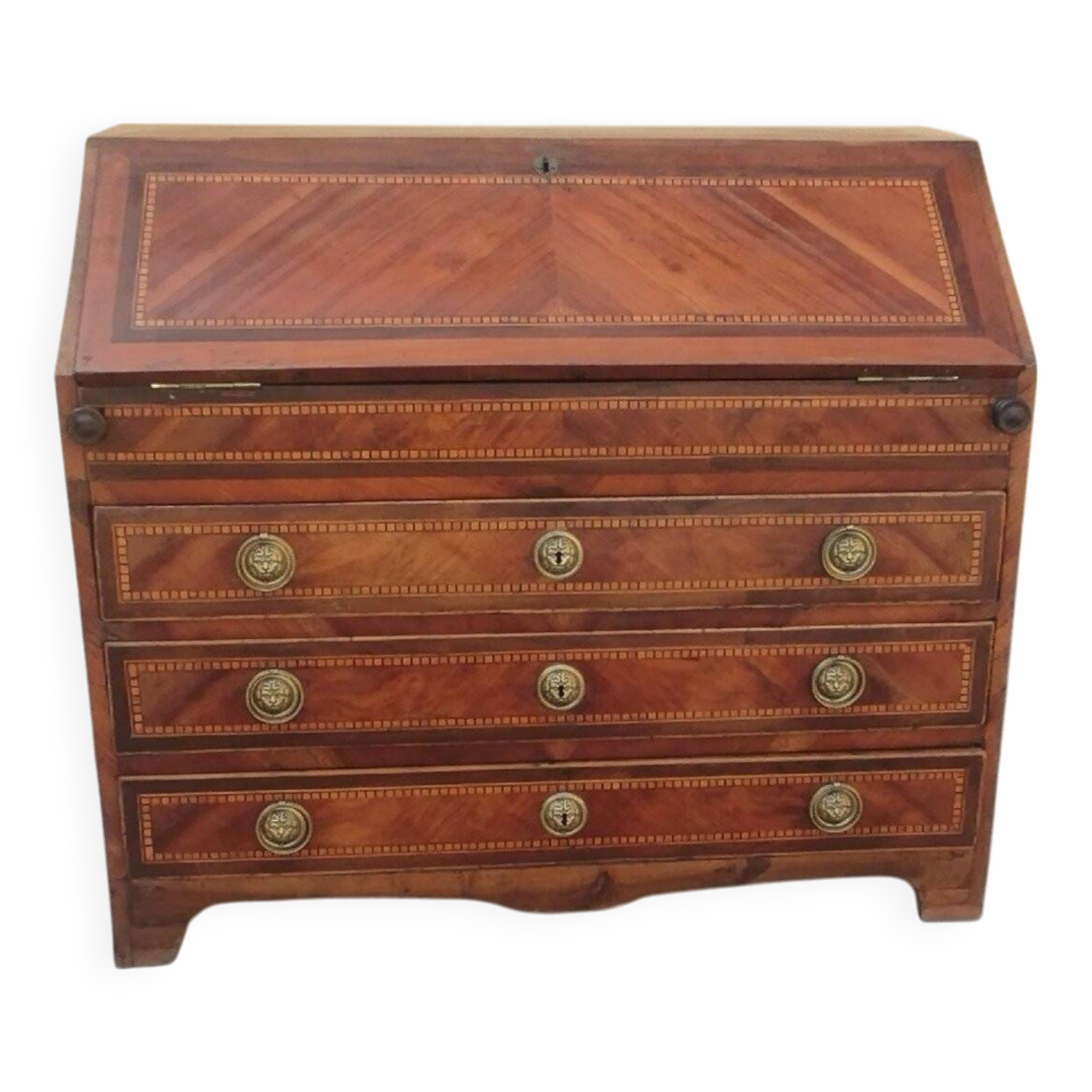 Commode toscane ancienne, époque Louis XVI, fin XVIIIe siècle, placage de n