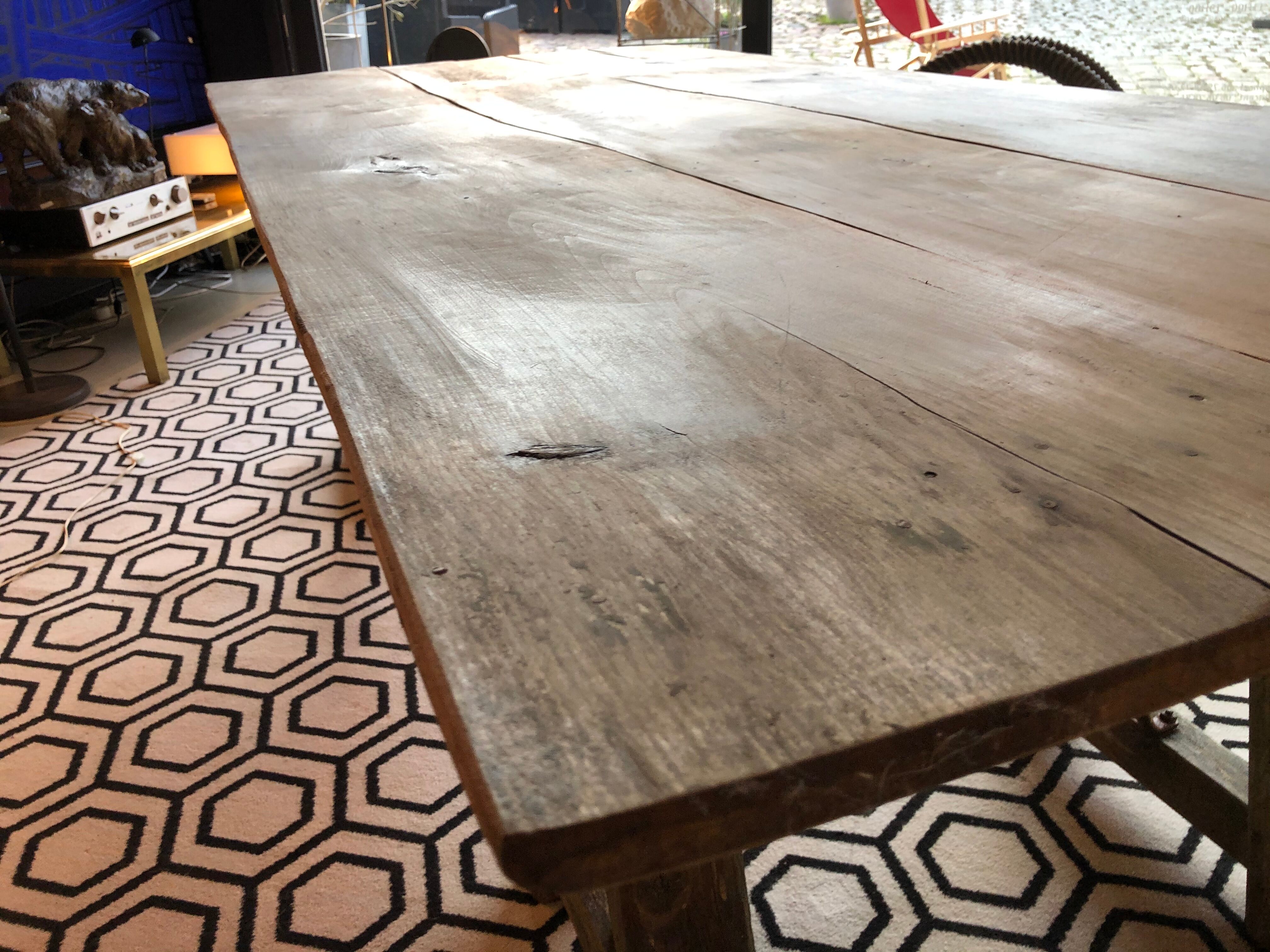 Farm table on trestles