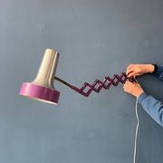 Vintage Space Age purple scissor wall light