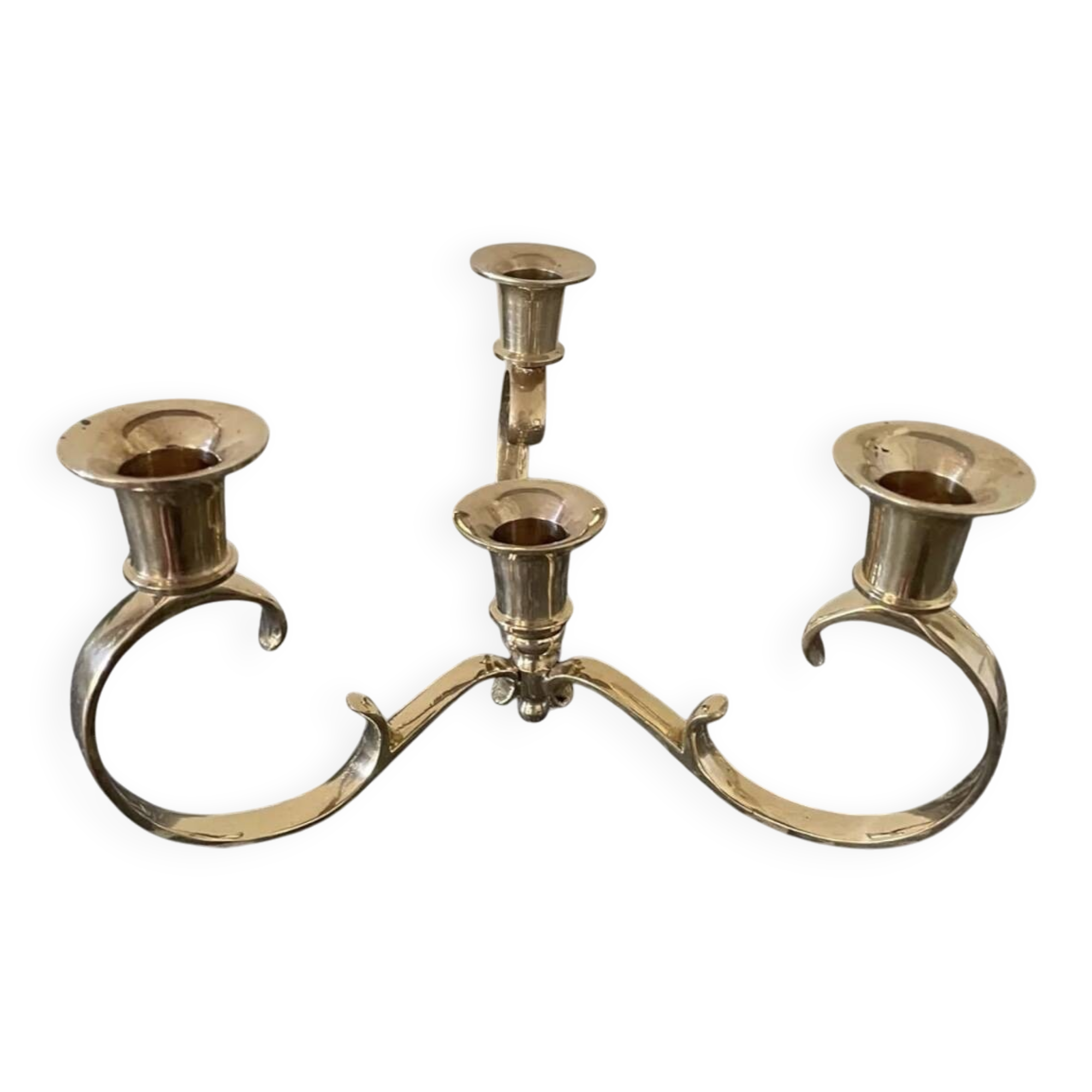 Gold-plated brass candlestick
