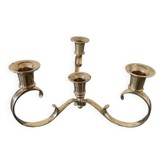 Gold-plated brass candlestick
