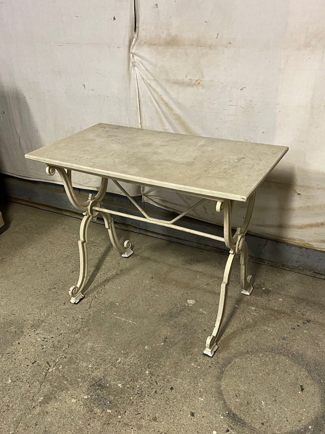 White marble bistro table