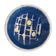 Small cup in white and blue vintage ceramic with yellow motis.