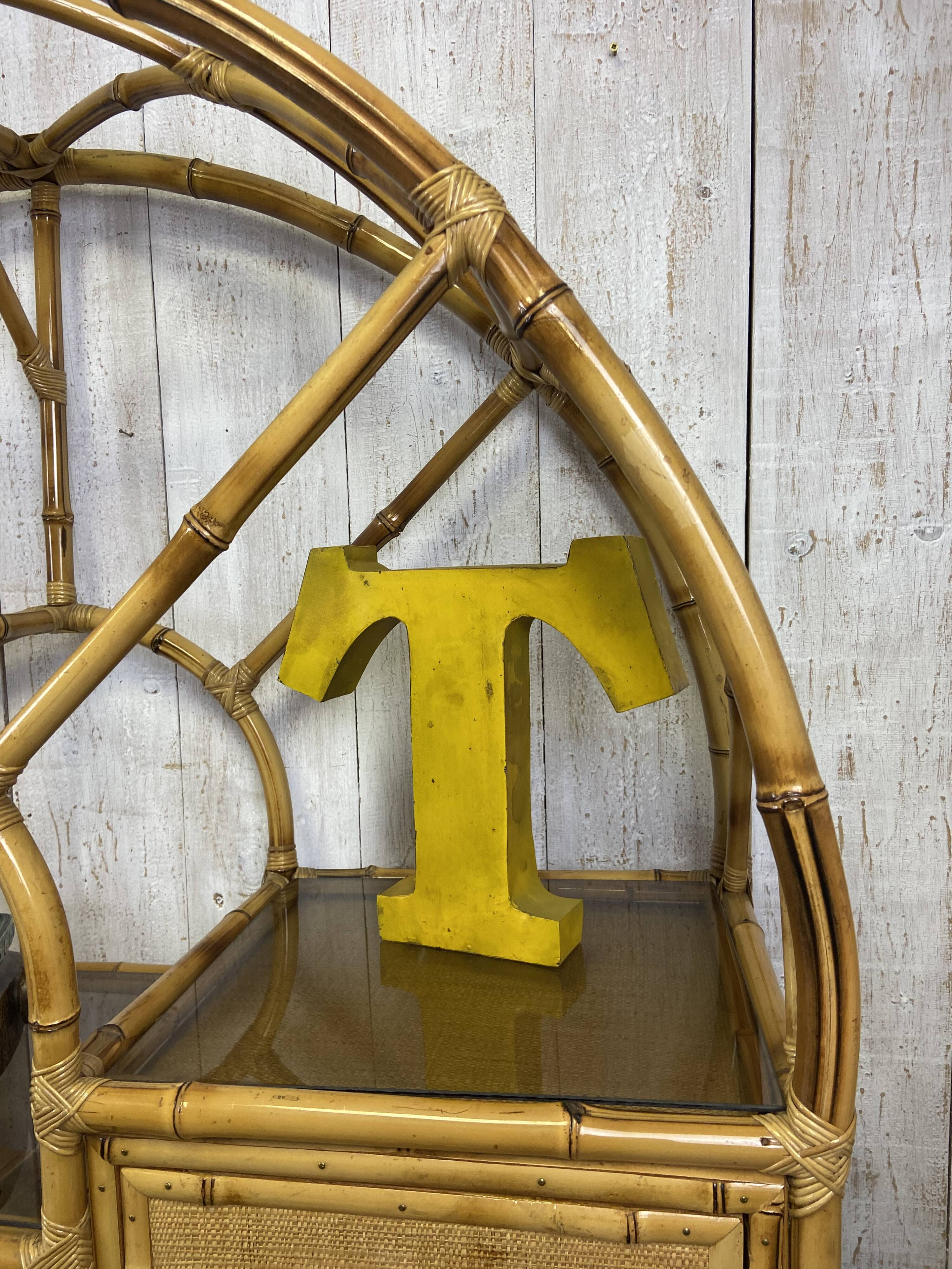 Vintage rattan shelf