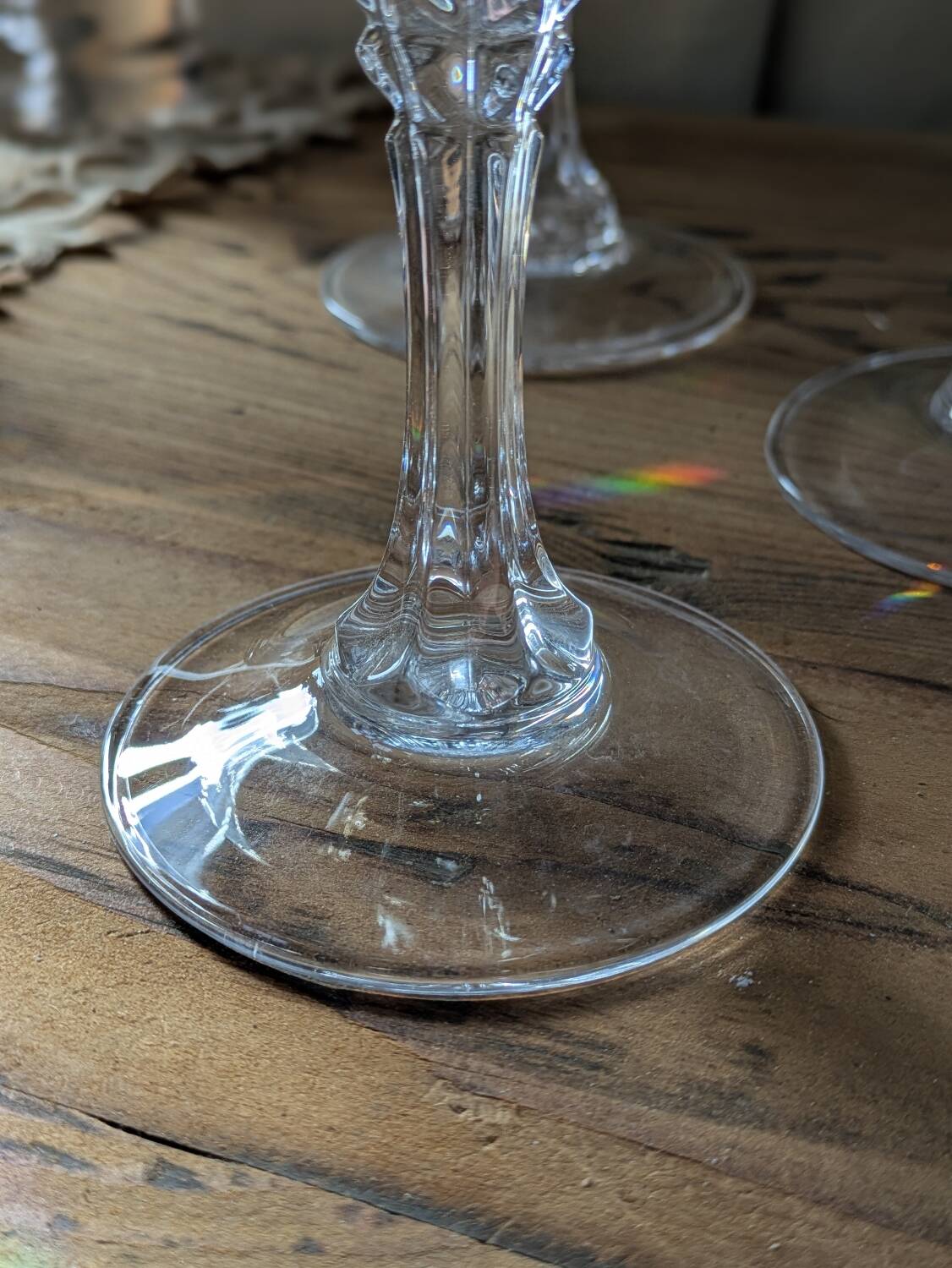 Crystal footed glasses