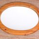 Mid-century oval mirror in solid pine Sweden 1960s 120x95cm