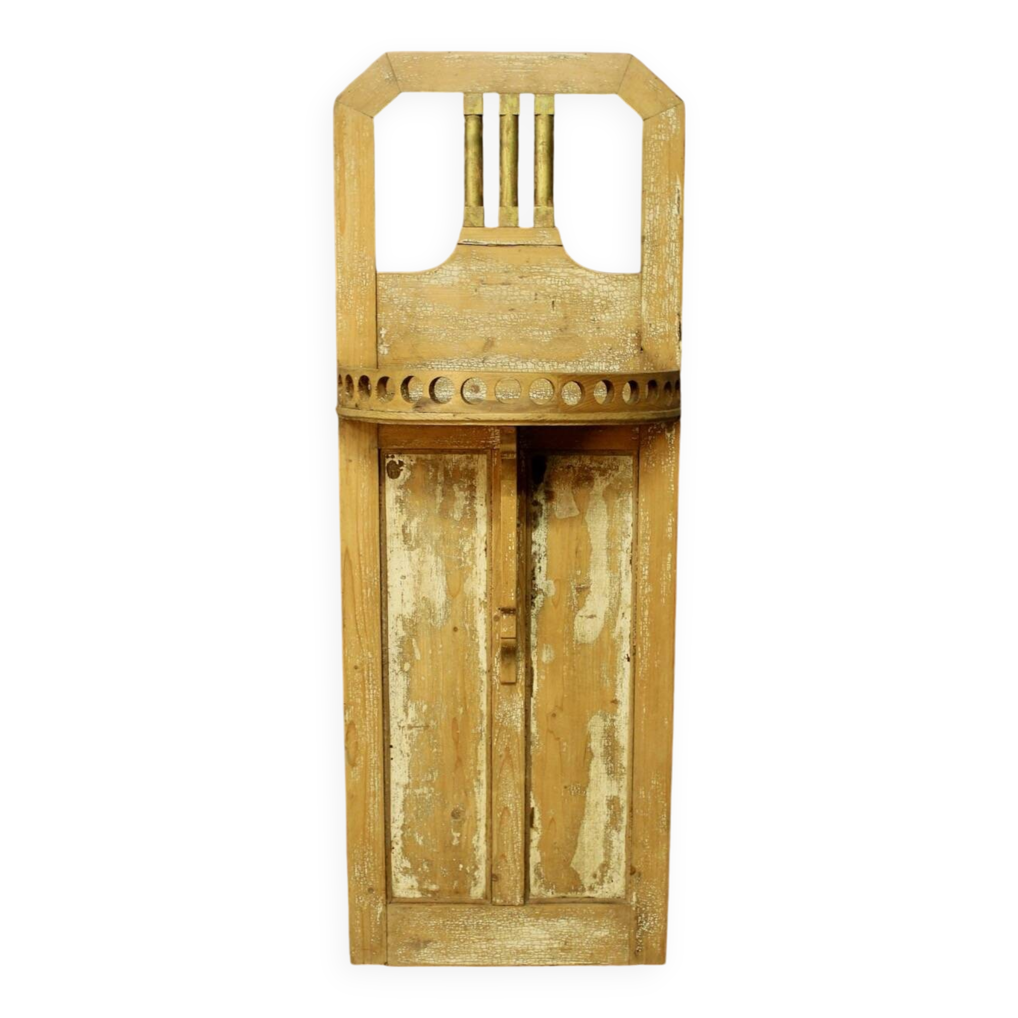 Cracked and whitewashed wood wall console