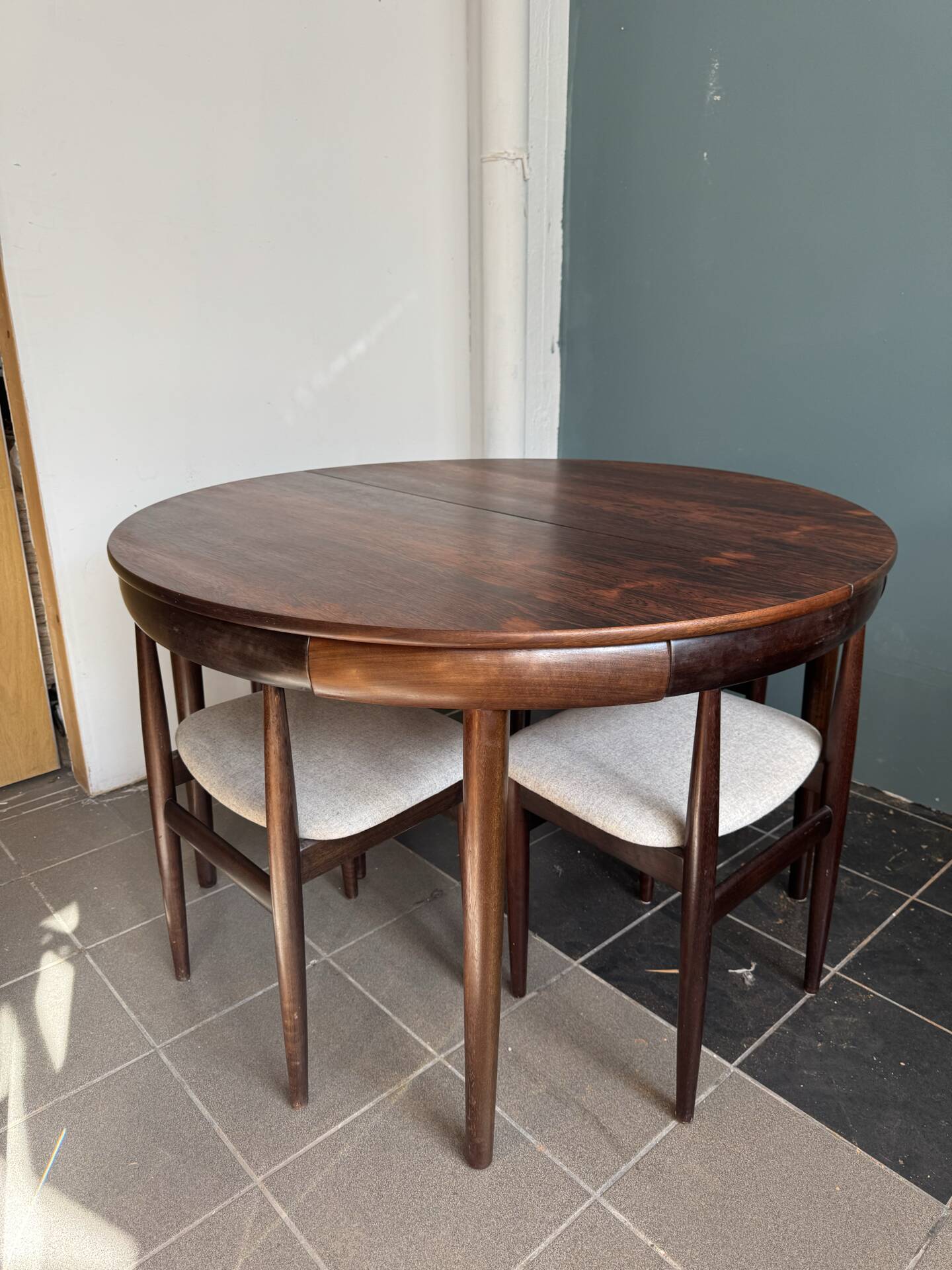 Rare Hans Olsen Roundette dining set, Denmark (1960s)