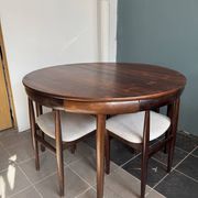Rare Roundette dining room set by Hans Olsen, Denmark (1960s)