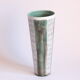 Striped green vase by Faiencerie Thulin, Belgium 1950s.