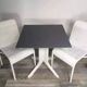 White woven resin garden chair