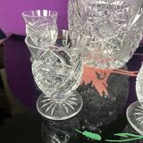 Bohemian crystal decanter and 4 glasses