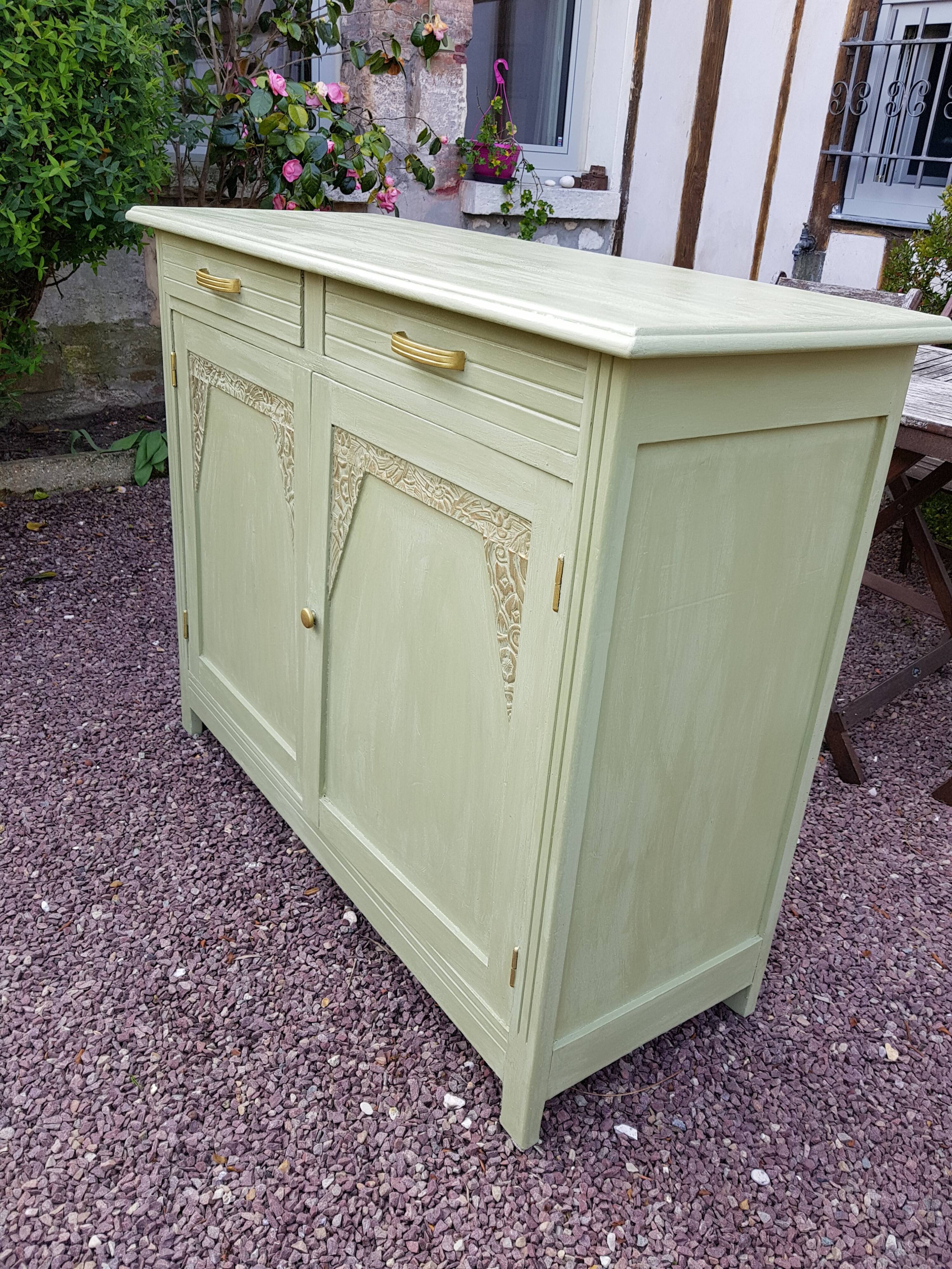 Low wood sideboard 2 doors