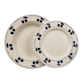 12 blue cherry plates