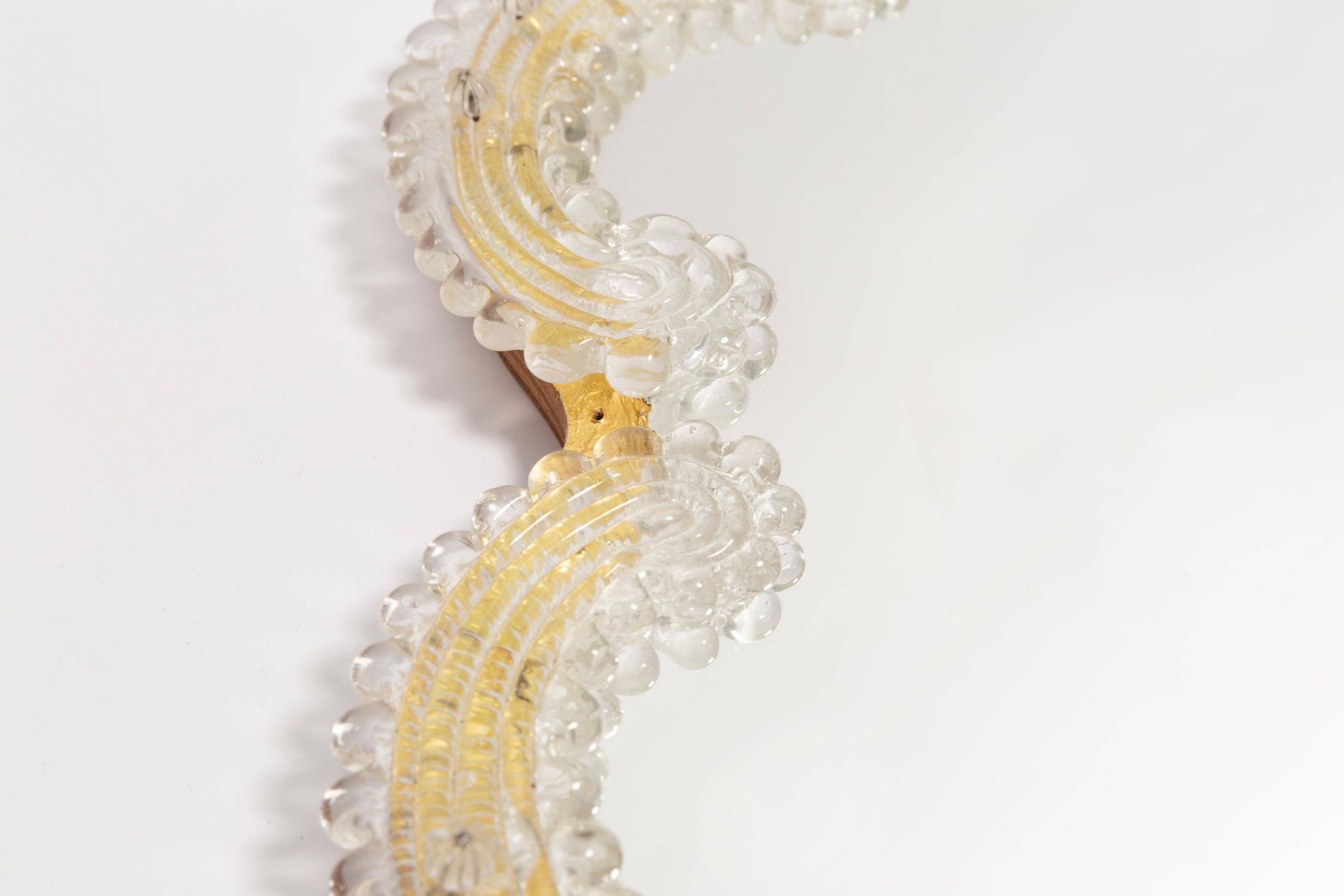 Mid-century decorative mirror in a floral frame, Italy, 1960s.