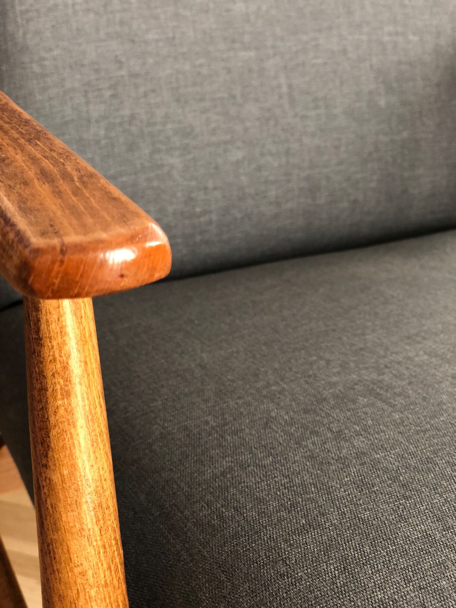 Set of two grey armchairs in kvadrat upholstery by henryk lis, europe, 1960s