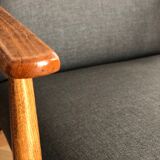 Set of two grey armchairs in kvadrat upholstery by henryk lis, europe, 1960s