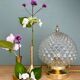 Vintage globe table lamp in moulded glass with diamond points.