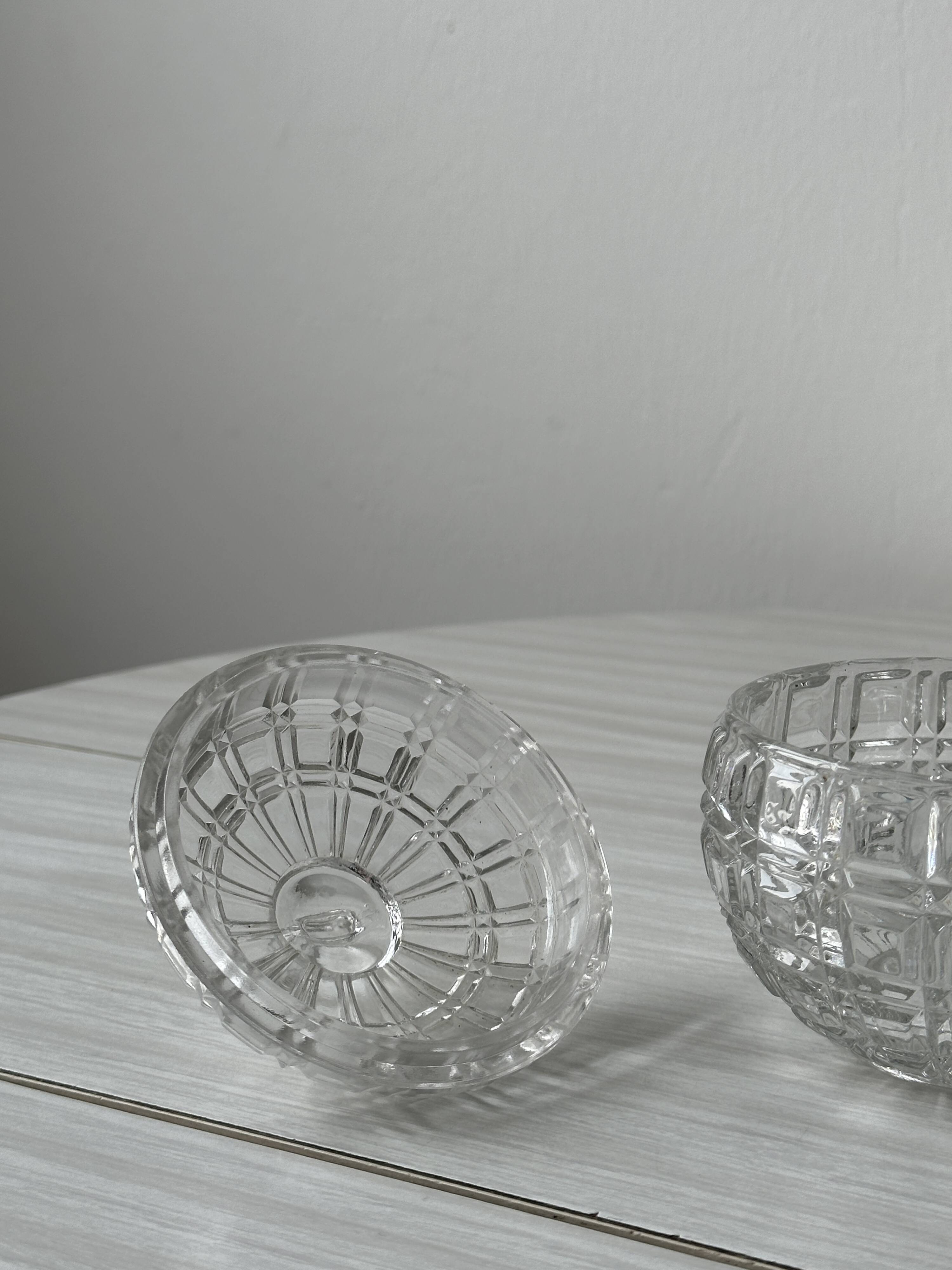 Chiseled crystal sugar bowl