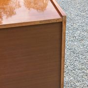 Vintage walnut varnished chest of drawers with 4 drawers from the 1960s.