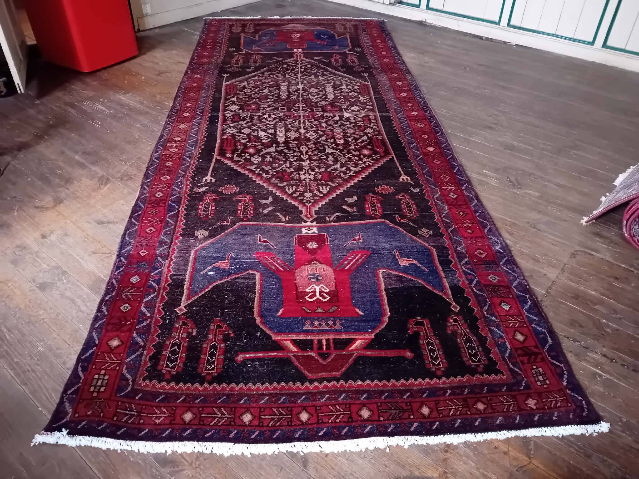 Handmade Kordi Persian rug 401x150cm