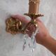 Anciennes appliques en bronze et cristal
