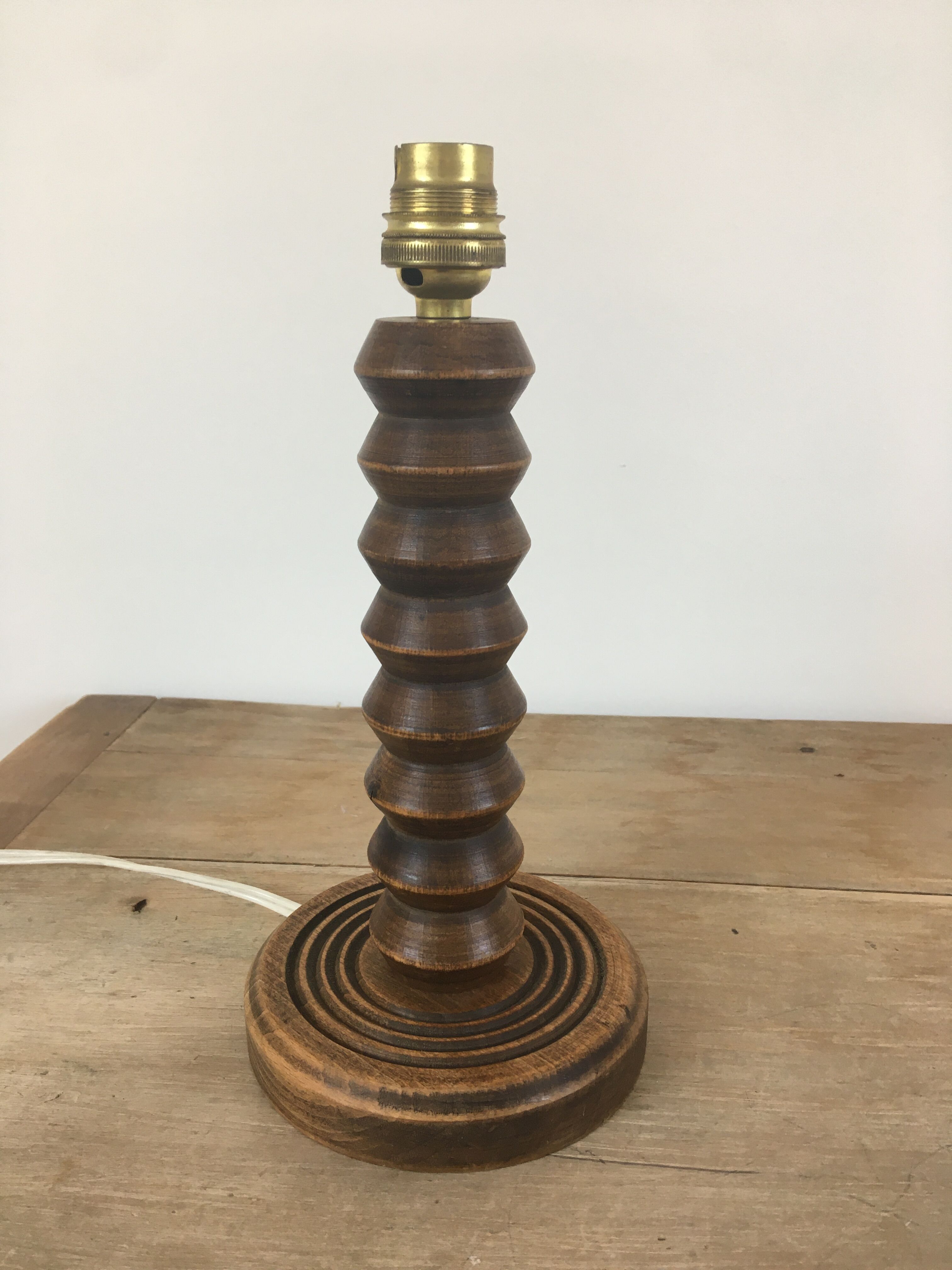 Solid wood lamp foot "zigzag" 40s-50s