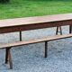 Farm table nineteenth century feet spindles 251cm and its 2 benches