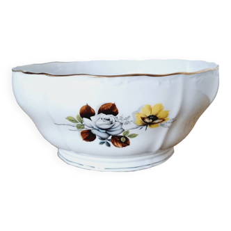 Large Honda Serving Dish, Salad Bowl or Flower Fruit Bowl in Sarreguemines Porcelain