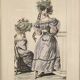 Gravure de mode, les Parisiennes , datée 1828