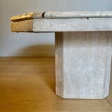 Travertine coffee table
