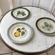 Trio of dessert plates in slurry XIXth