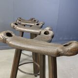 Mid century brutalist bar stools - set of 4, 1960s