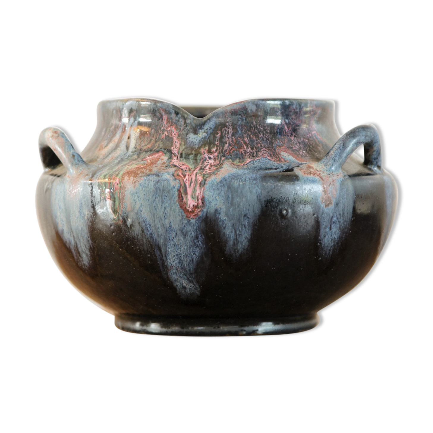 Puisaye sandstone vase, signed Alfred Lebret