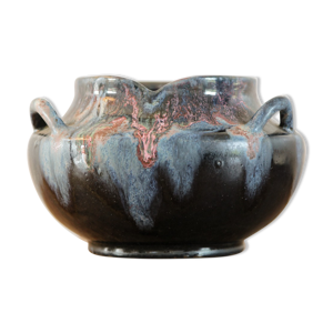 Vase en grés de Puisaye, signé