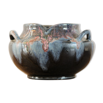 Puisaye sandstone vase, signed Alfred Lebret