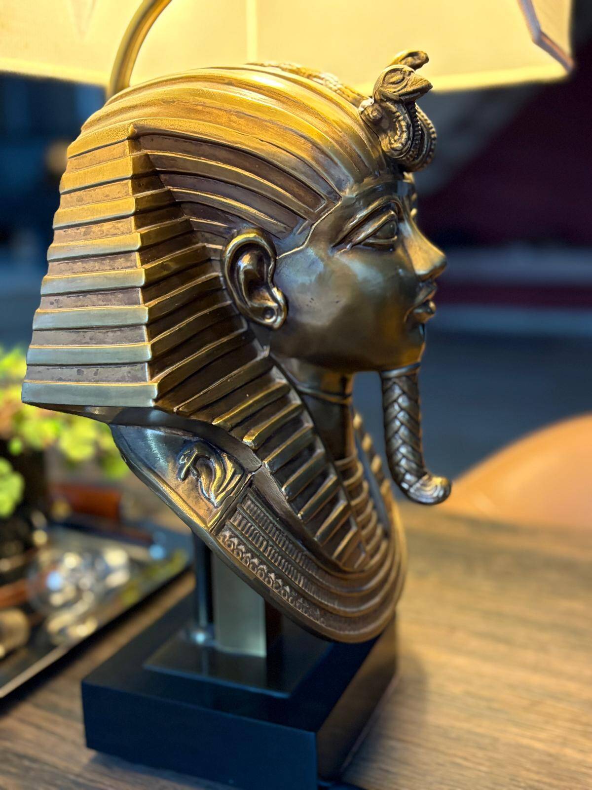 Pharaoh lamp 7 brass marble at Maison Jansen & Deknudt lighting