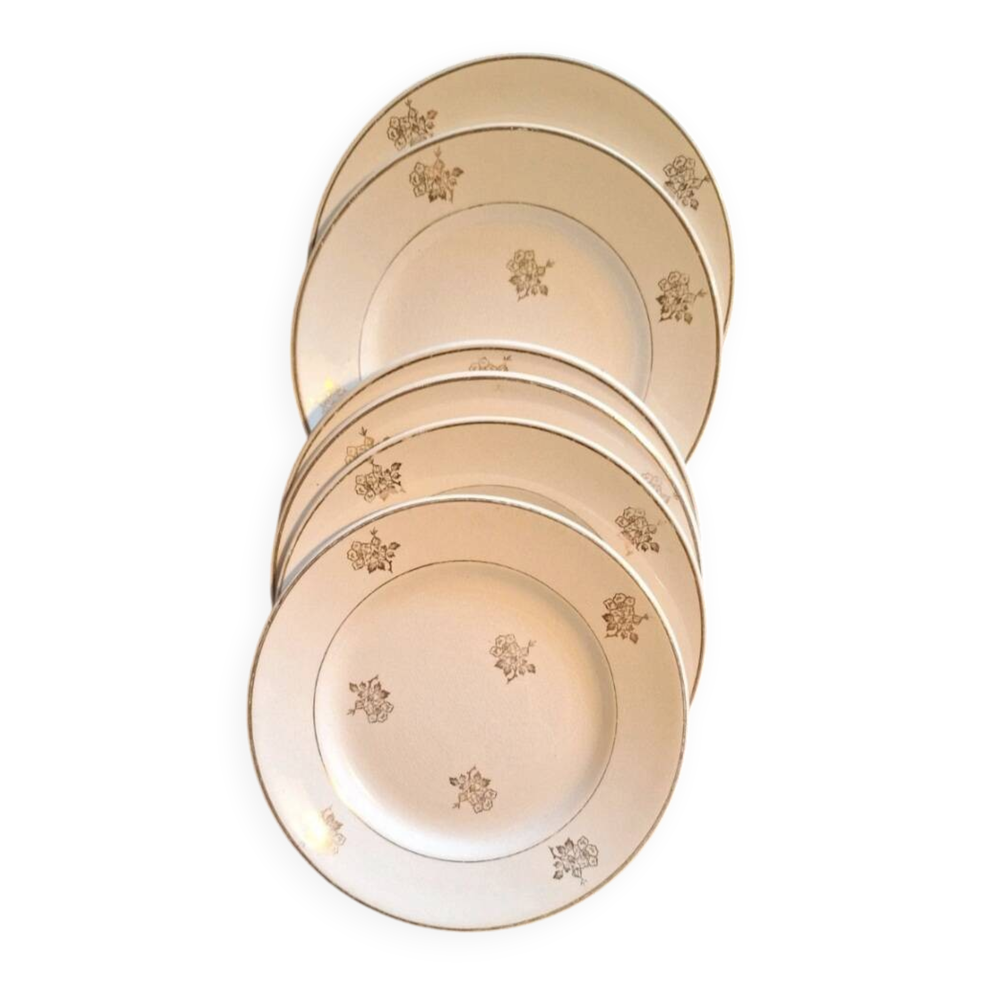 Set of six antique Sarguemines plates