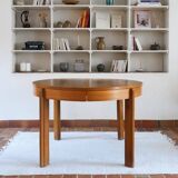 80s round extendable oak dining table